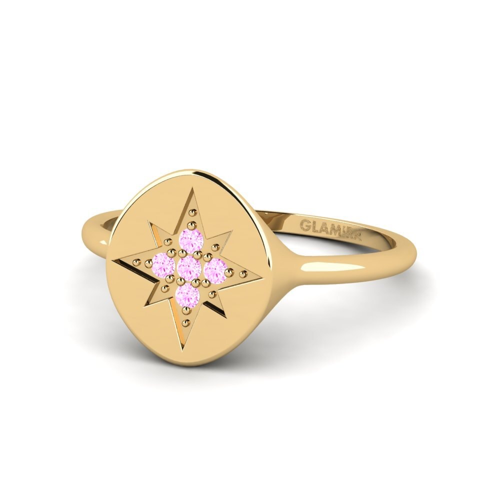 Zafiro Rosado Anillo Henning