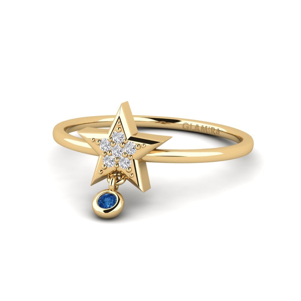 Zircônia azul escuro Anel Ibsu