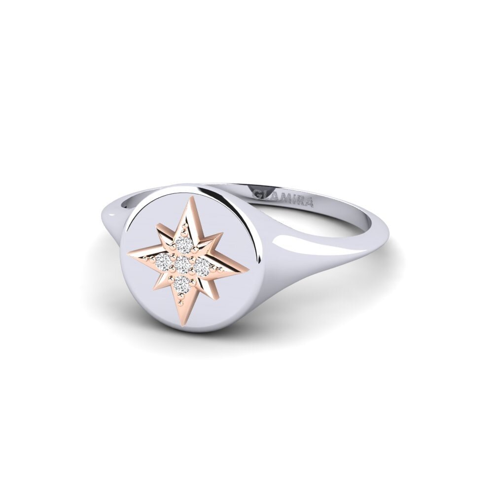 14ct White & Rose Gold Ring Kufara