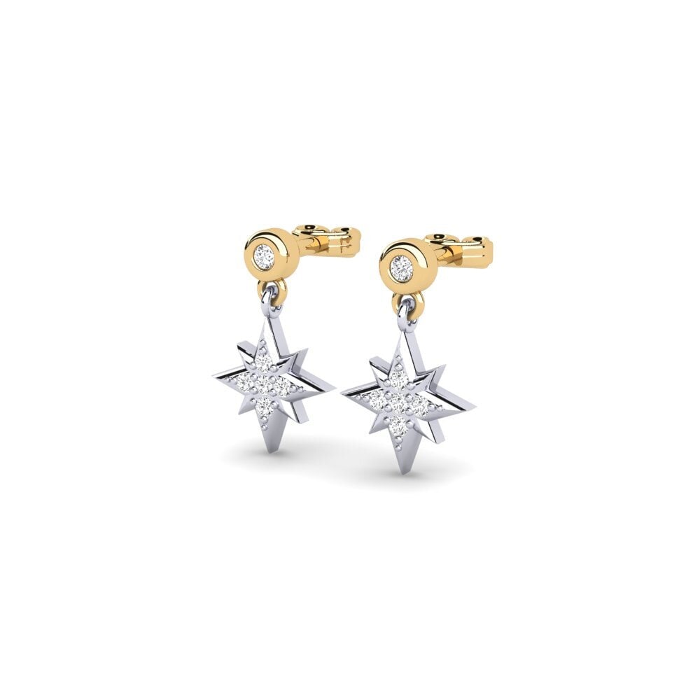 14ct White & Yellow Gold Women's Earring Kuntentizza