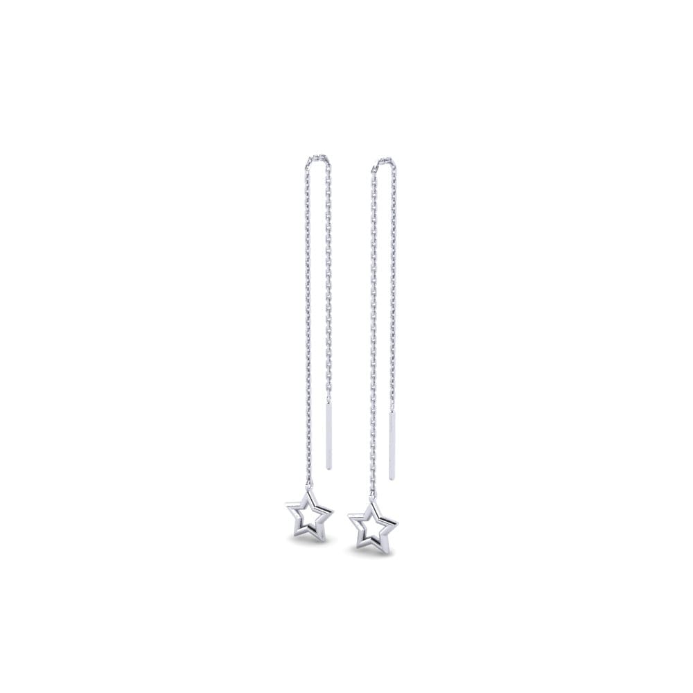 White Silver Earring Leirvik