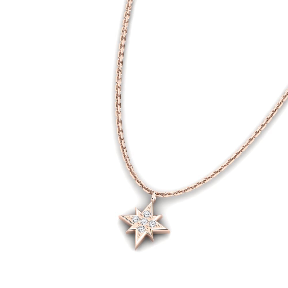 14k Oro Rosa Collar de Mujer Lerado