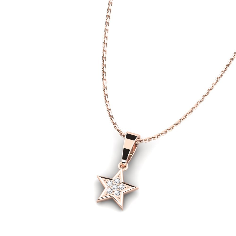 14k Oro Rosa Colgante de Mujer Lethabo