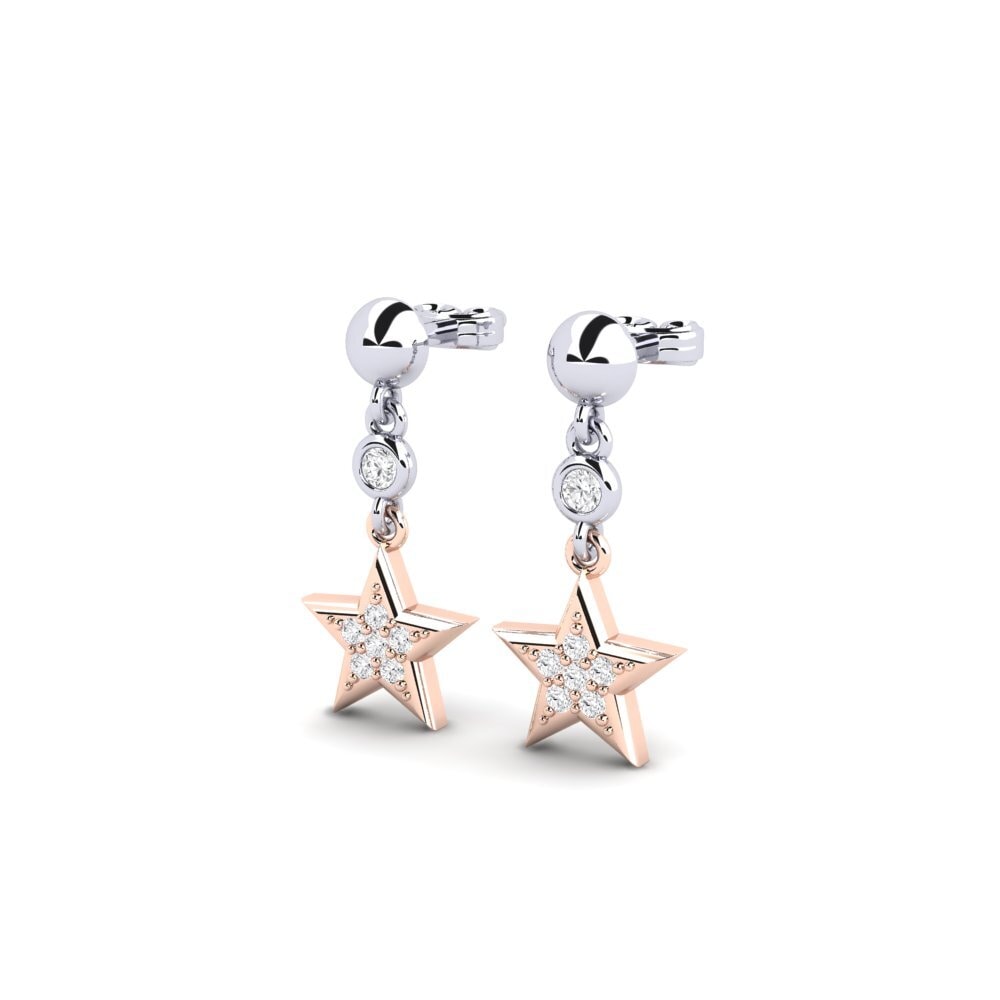 14ct White & Rose Gold Women's Earring Regitze