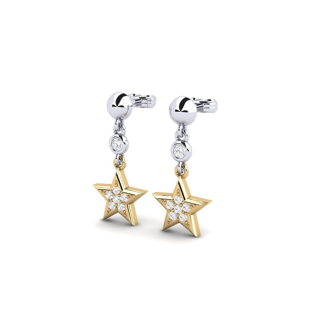 14ct White & Yellow Gold Women's Earring Regitze