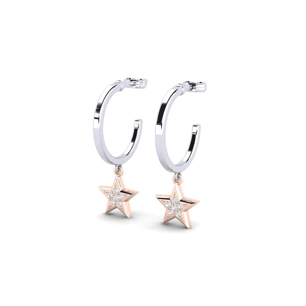 14ct White & Rose Gold Women's Earring Sebaka
