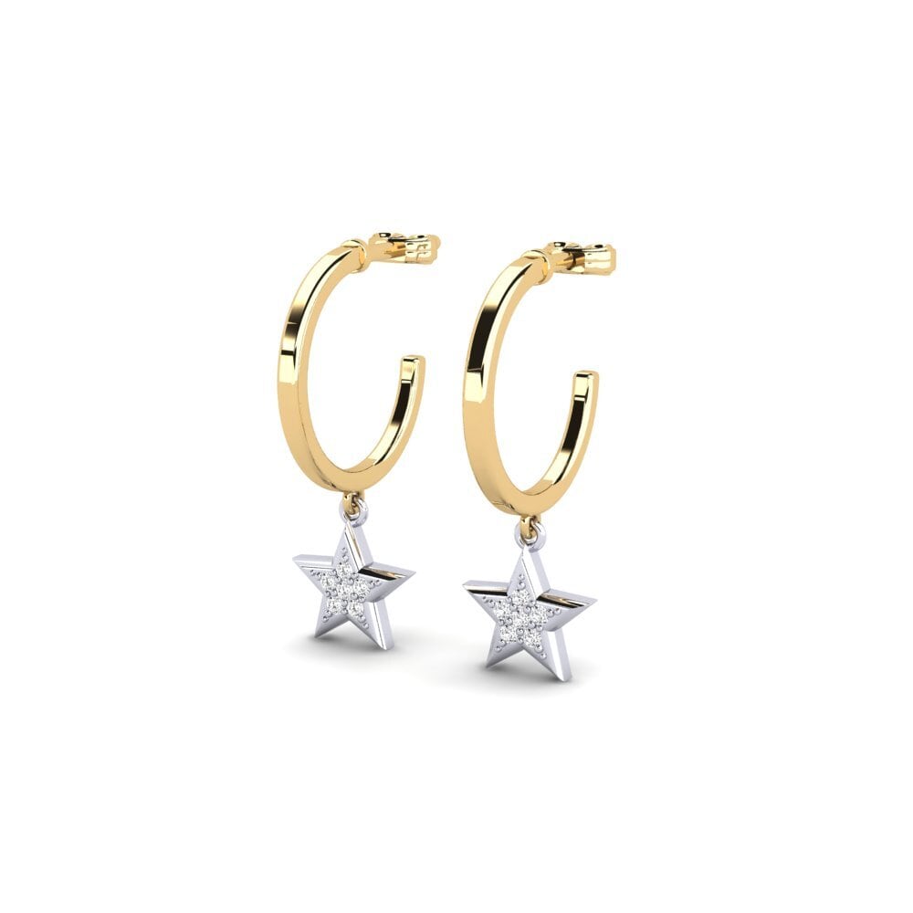 14ct Yellow & White Gold Women's Earring Sebaka