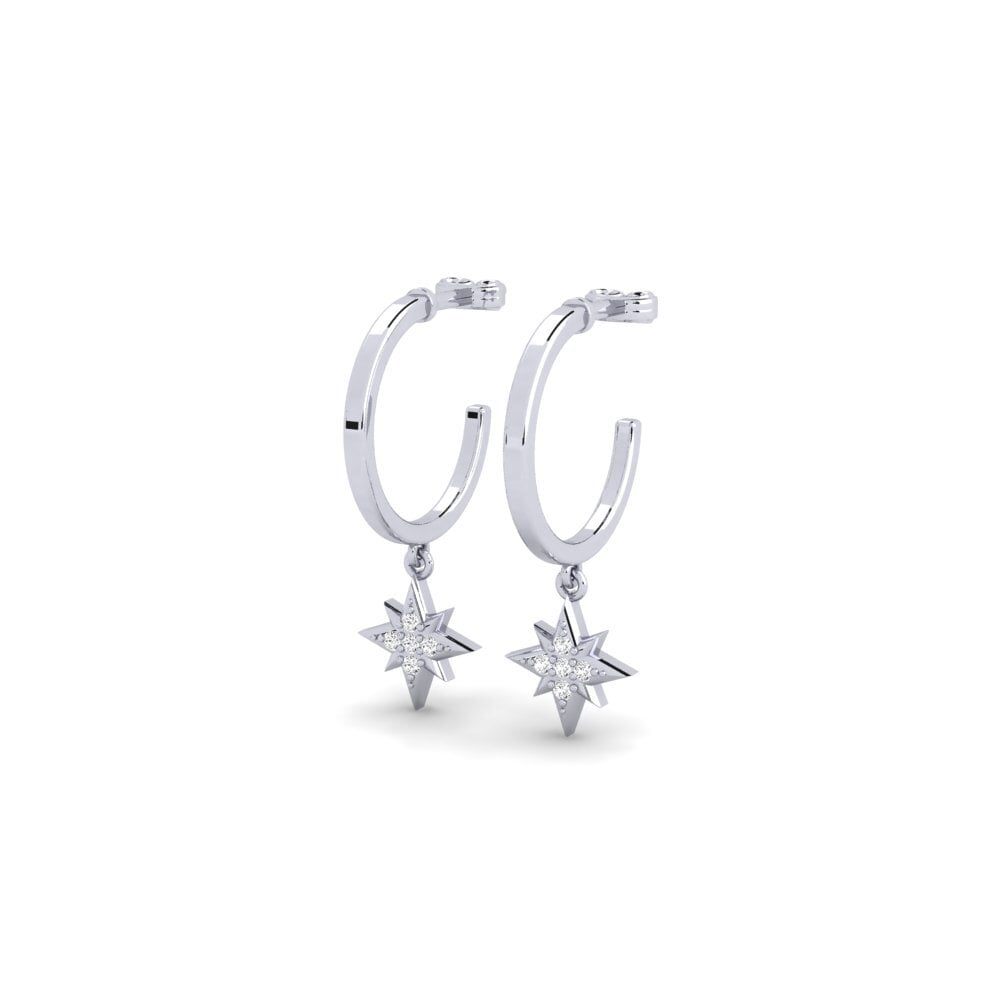 White Silver Women's Earring Starhill