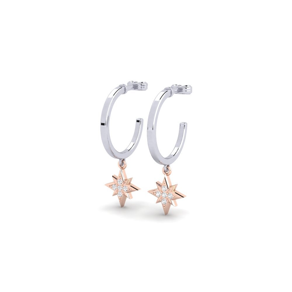 14ct White & Rose Gold Women's Earring Starhill