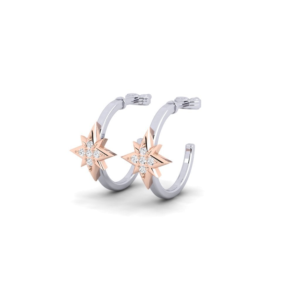 14ct White & Rose Gold Women's Earring Strading