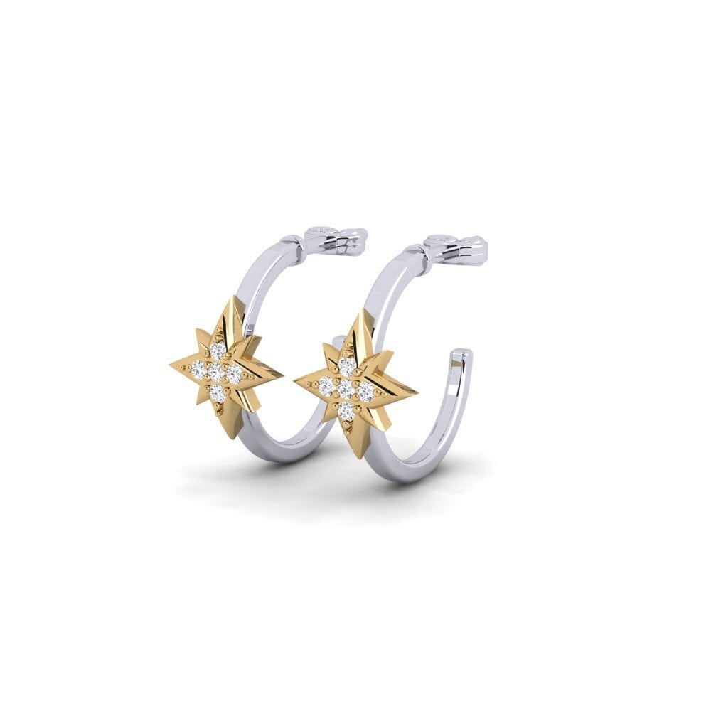 14ct White & Yellow Gold Women's Earring Strading