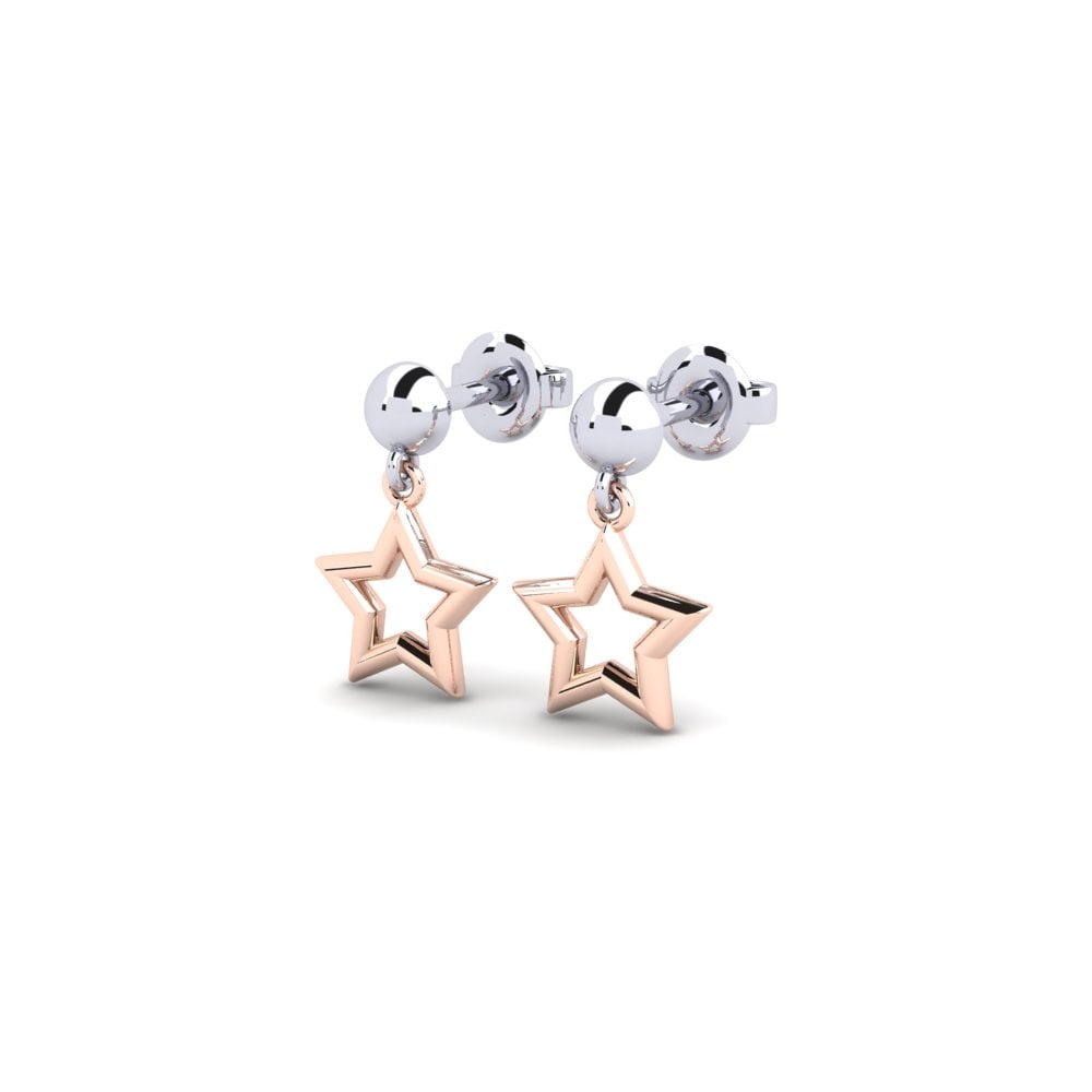 9k Oro Rosa/Blanco Pendiente Sundvik