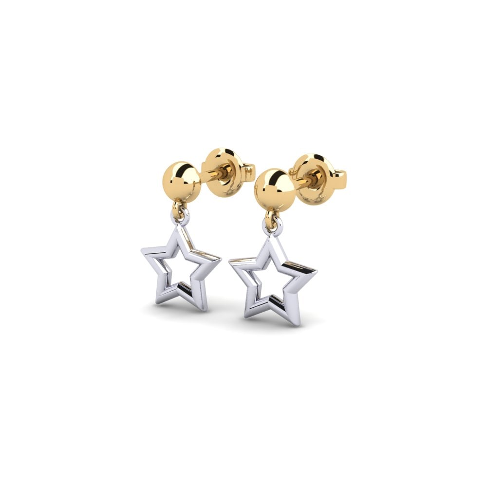 14ct White & Yellow Gold Earring Sundvik