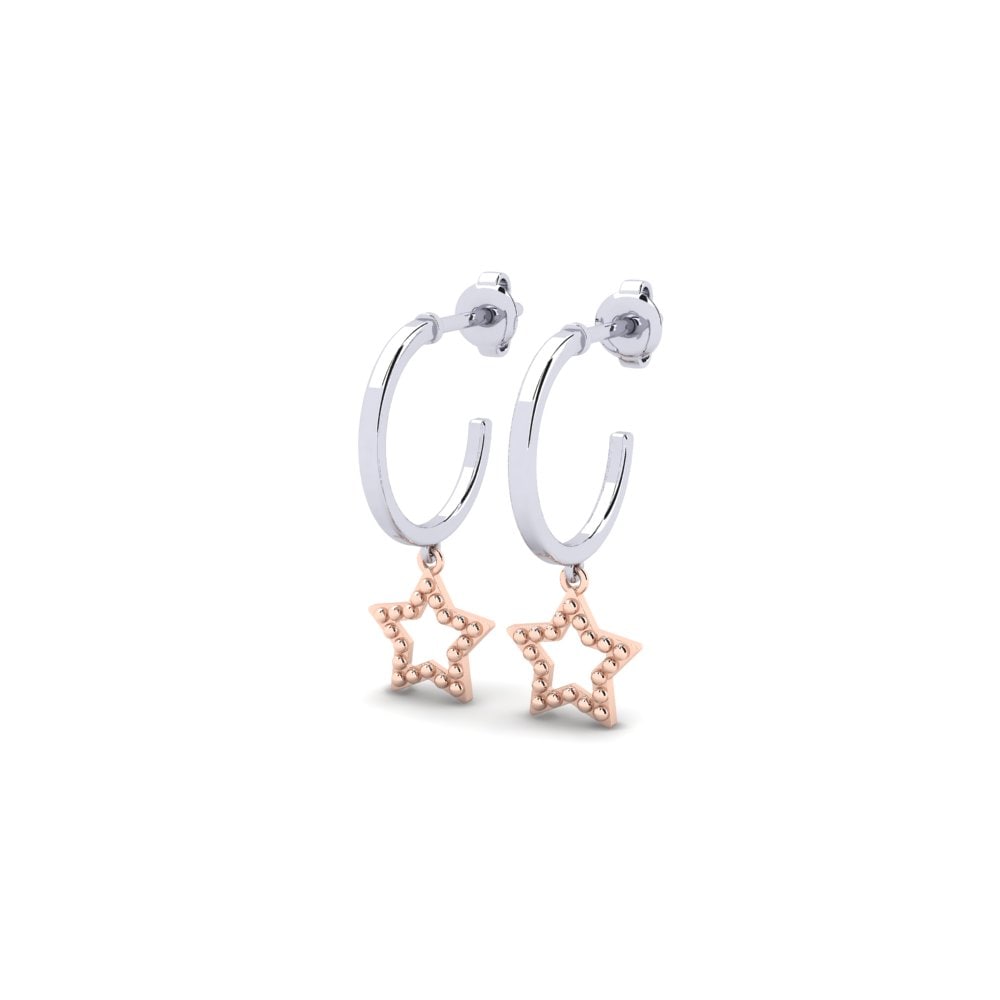 14ct White & Rose Gold Earring Tyssedal