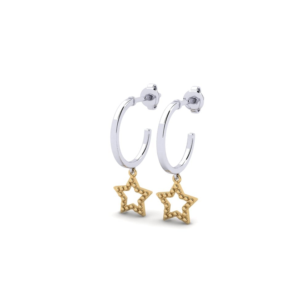 14ct White & Yellow Gold Earring Tyssedal