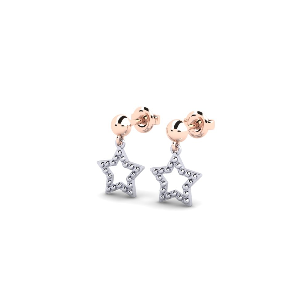 14ct White & Rose Gold Earring Visby