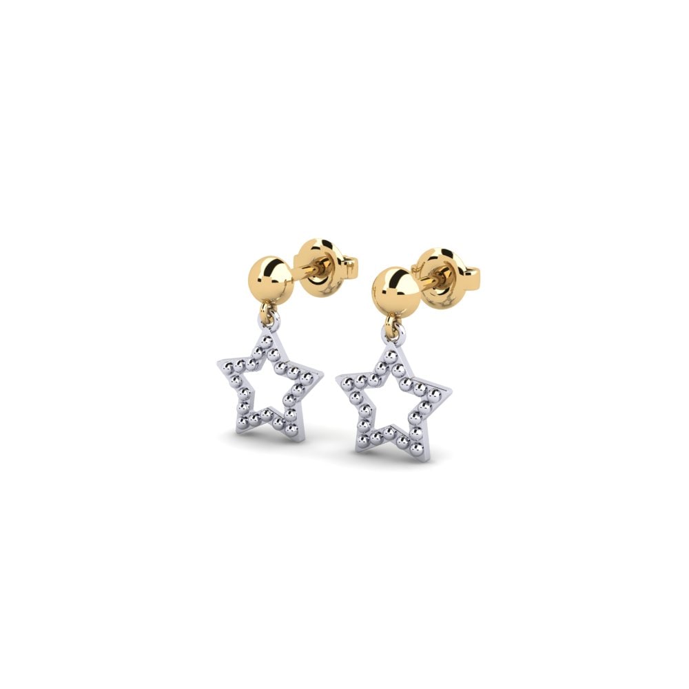 14ct White & Yellow Gold Earring Visby