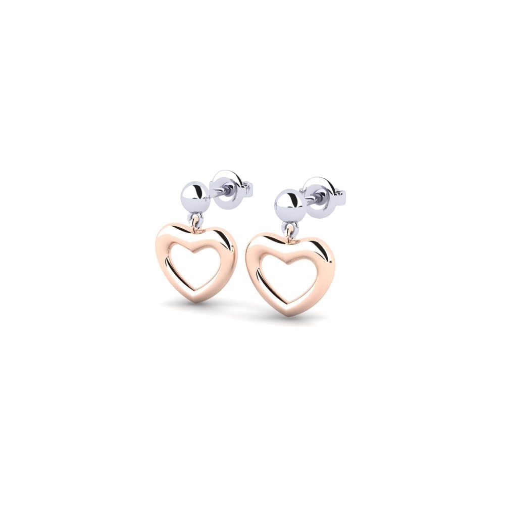 14k Oro Rosa & Blanco Pendiente Cattus