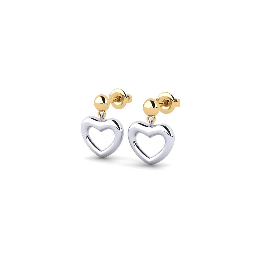 14ct White & Yellow Gold Earring Cattus