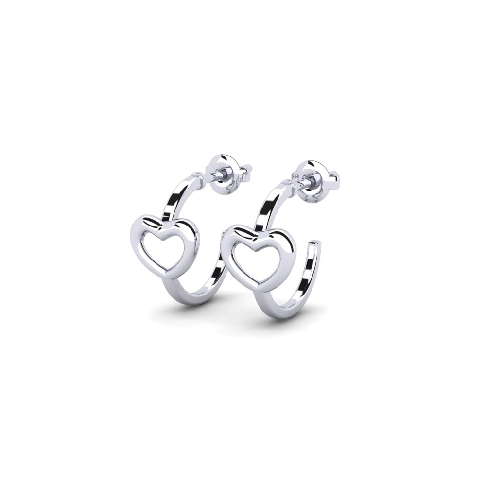 14k Oro Blanco Pendiente Hixci