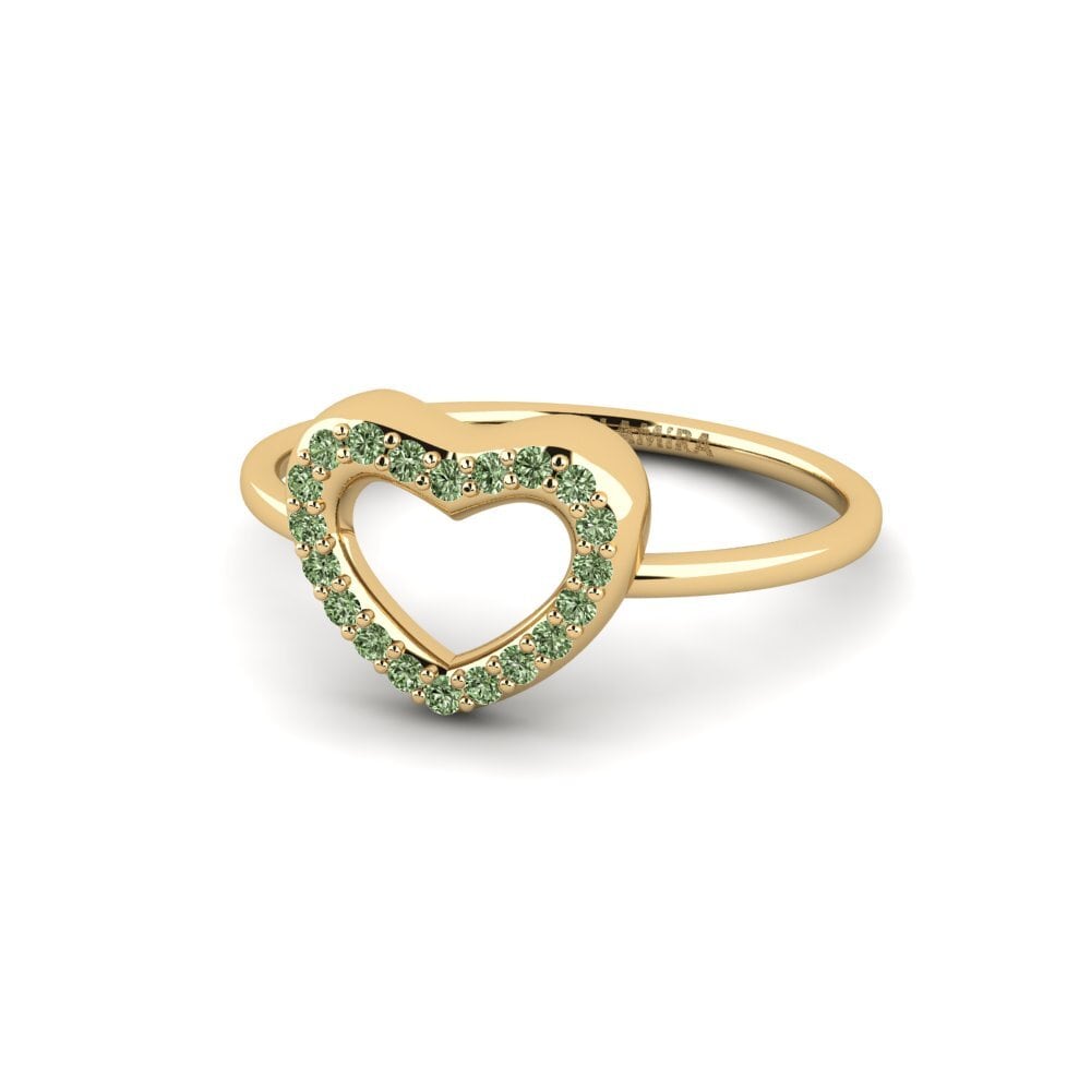 Diamante Verde Anel Melia