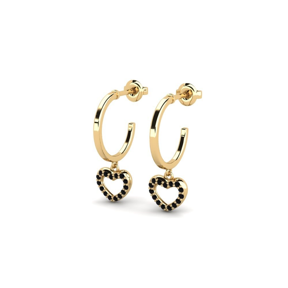 Onyx Noir Boucle d'oreille femme Minnen