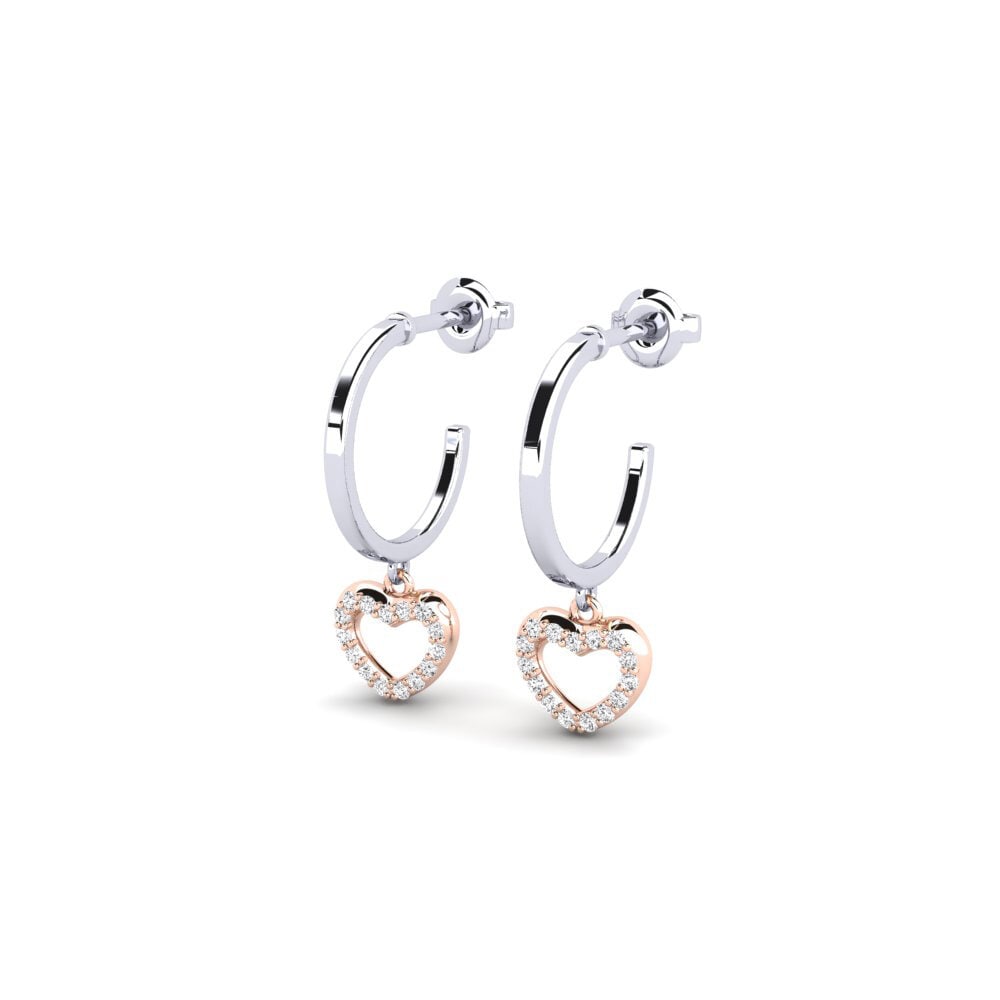 14ct White & Rose Gold Women's Earring Minnen