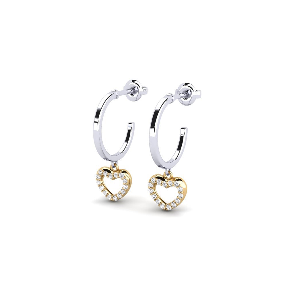 14ct White & Yellow Gold Women's Earring Minnen