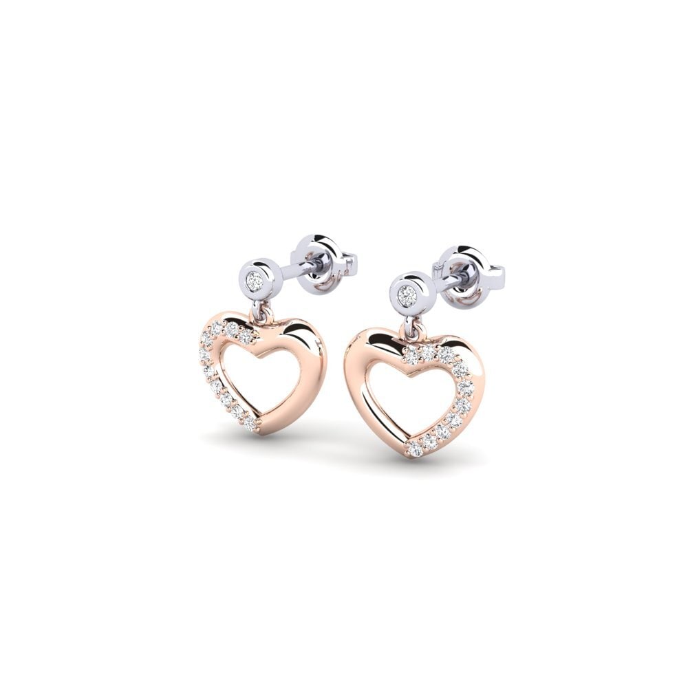 14k Oro Rosa & Blanco Pendiente de mujer Misisa