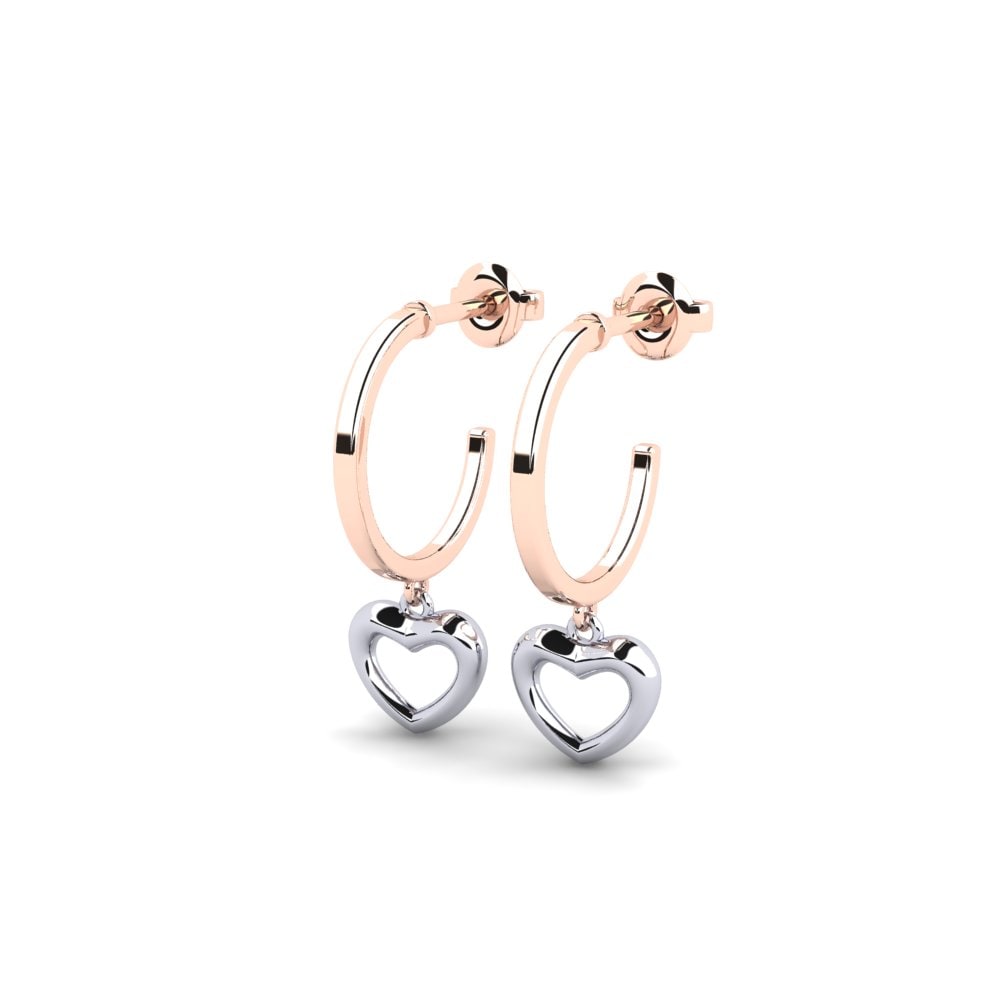 14k Oro Rosa & Blanco Pendiente Miyona