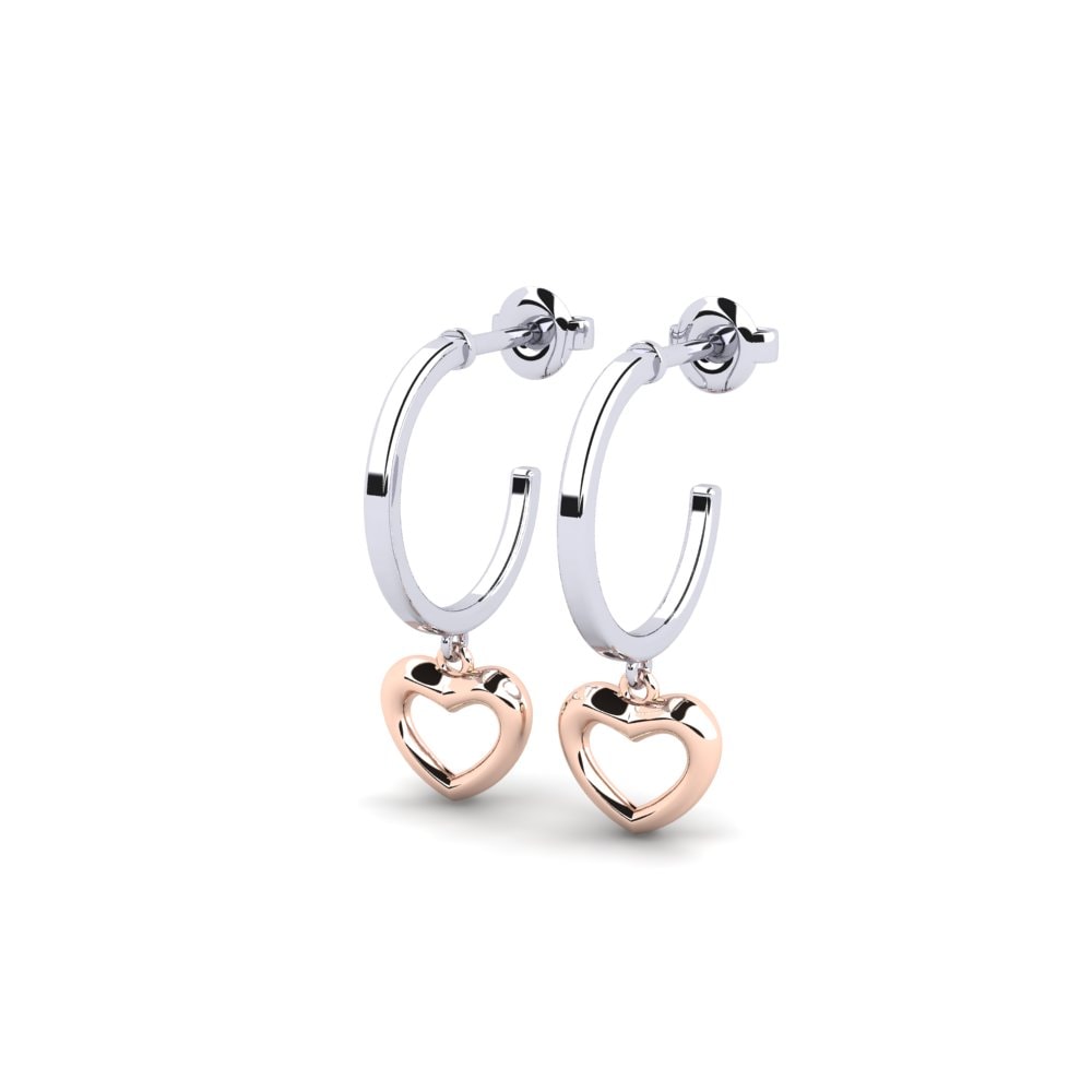 14ct White & Rose Gold Earring Miyona