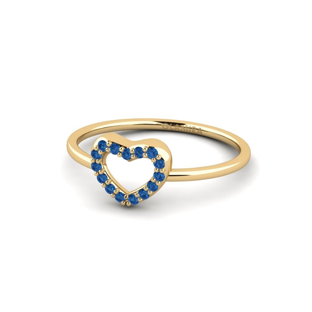 Zircônia azul escuro Anel Seica