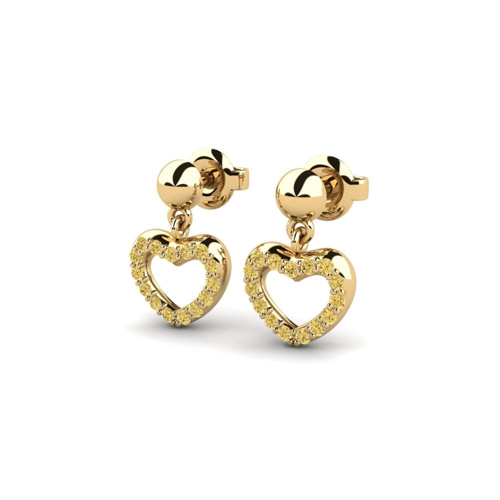 Diamante Amarillo Pendiente de mujer Sinia