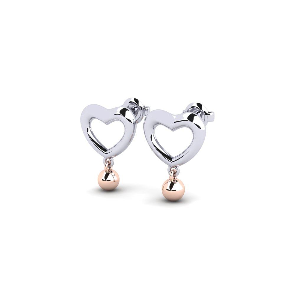 14ct White & Rose Gold Earring Testardo