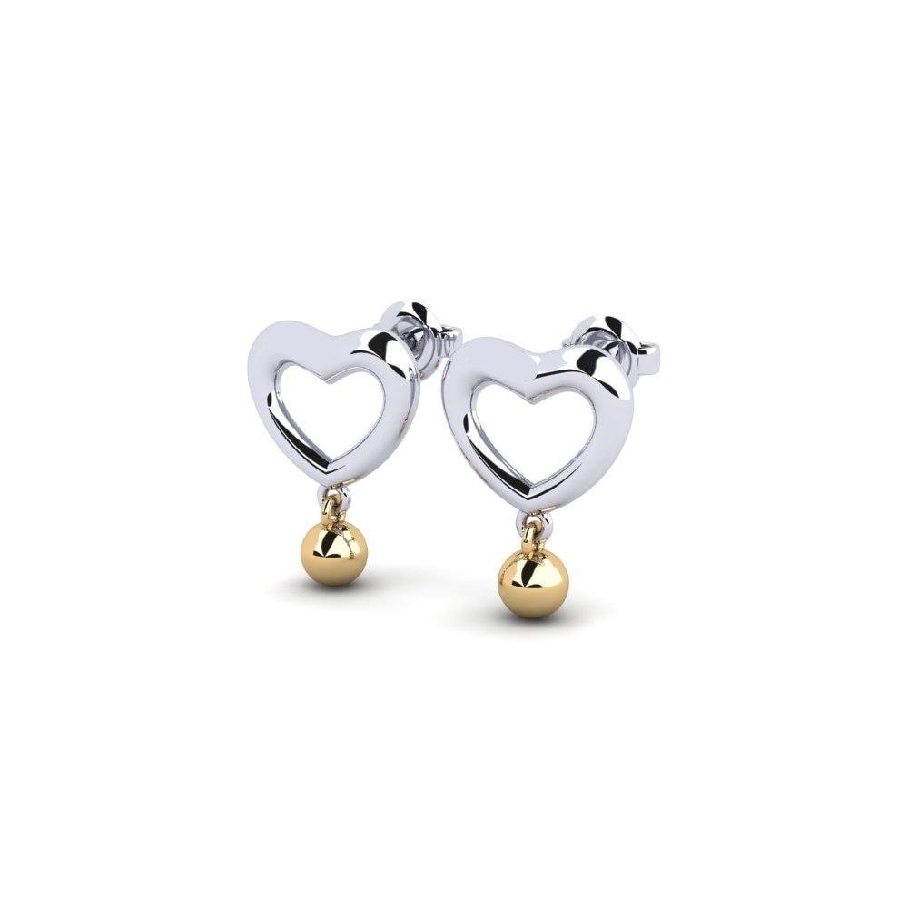 14ct White & Yellow Gold Earring Testardo