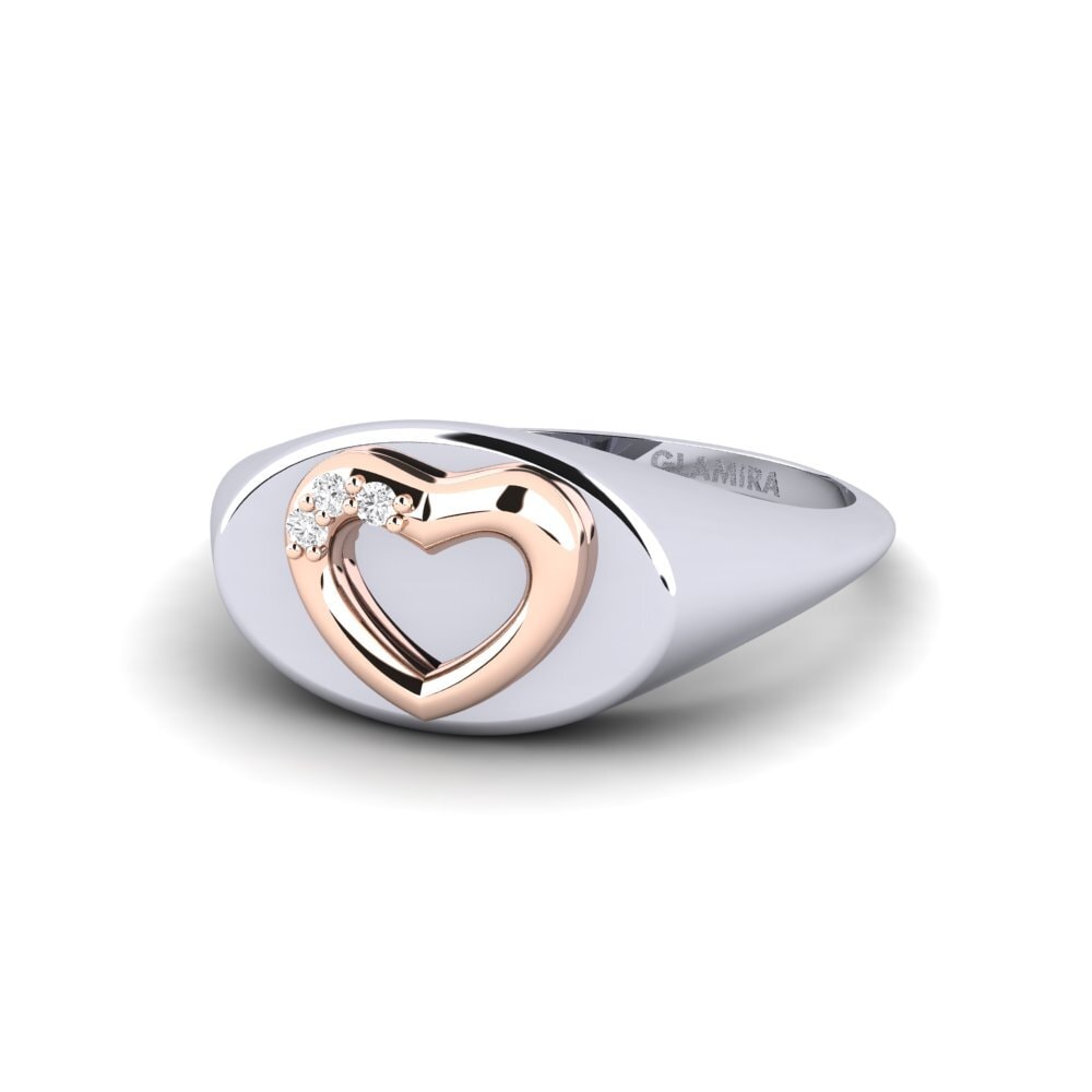 14ct White & Rose Gold Ring Tibera