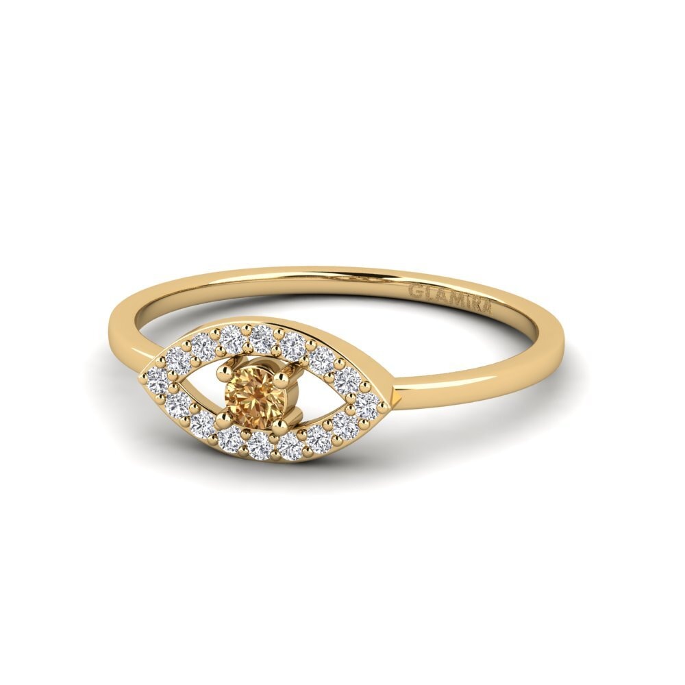 Diamante Castanho Anel Blogio