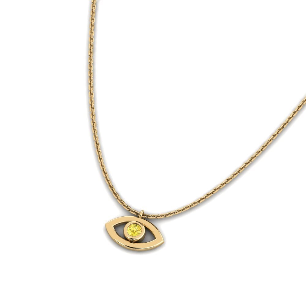 Yellow Sapphire Women's Necklace Bogang