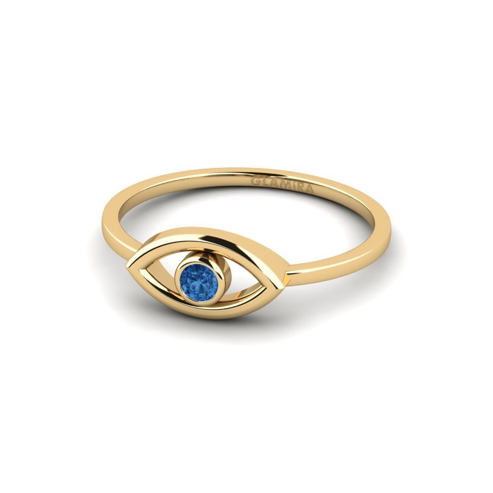 Circonita Azul Oscuro Anillo Ciglio