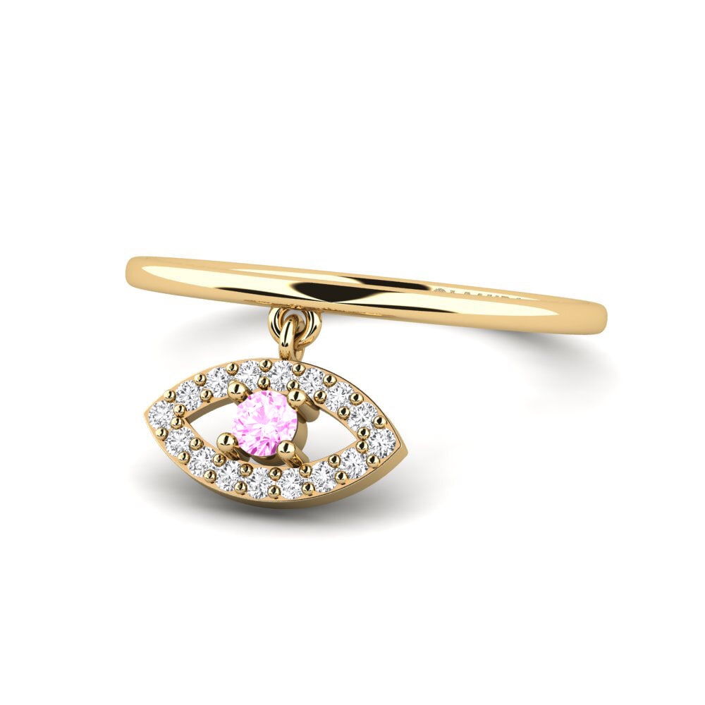 Zafiro Rosado Anillo Deochi