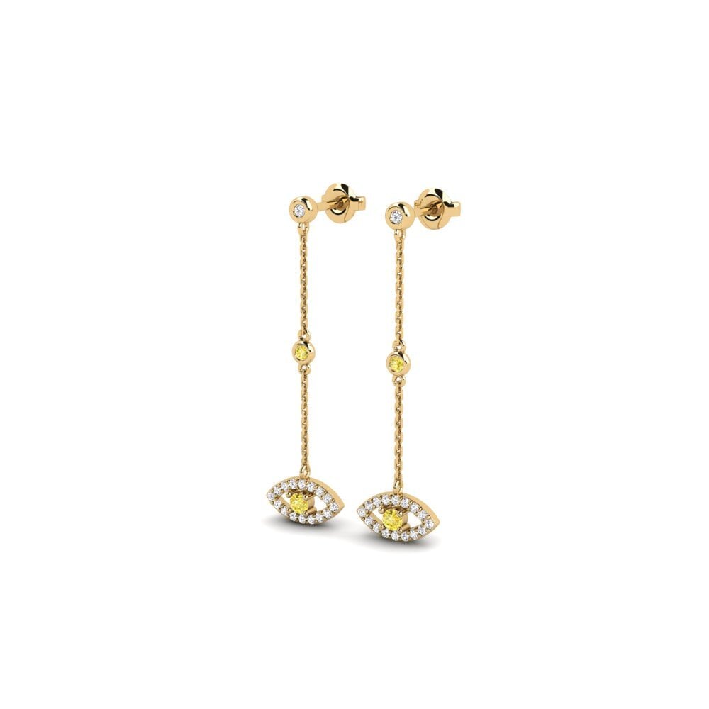 Yellow Sapphire Women's Earring Disort