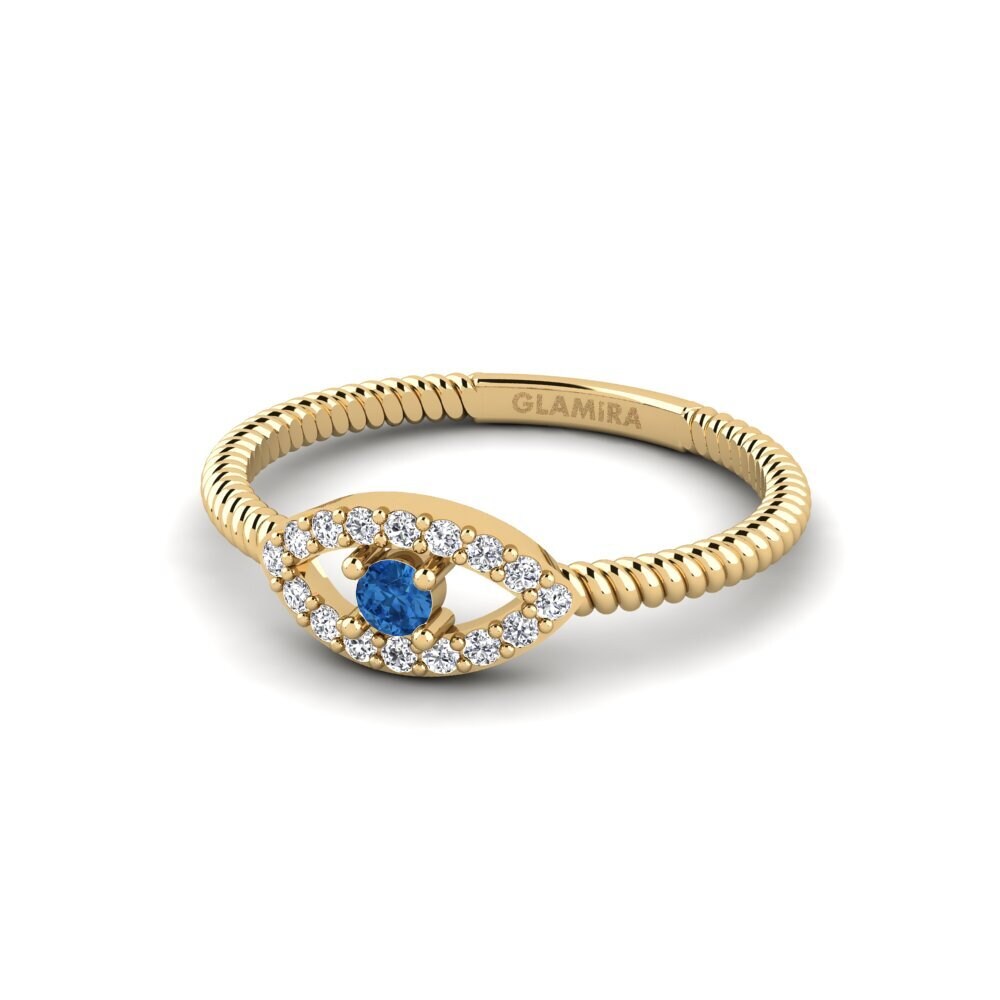 Circonita Azul Oscuro Anillo Leihlo