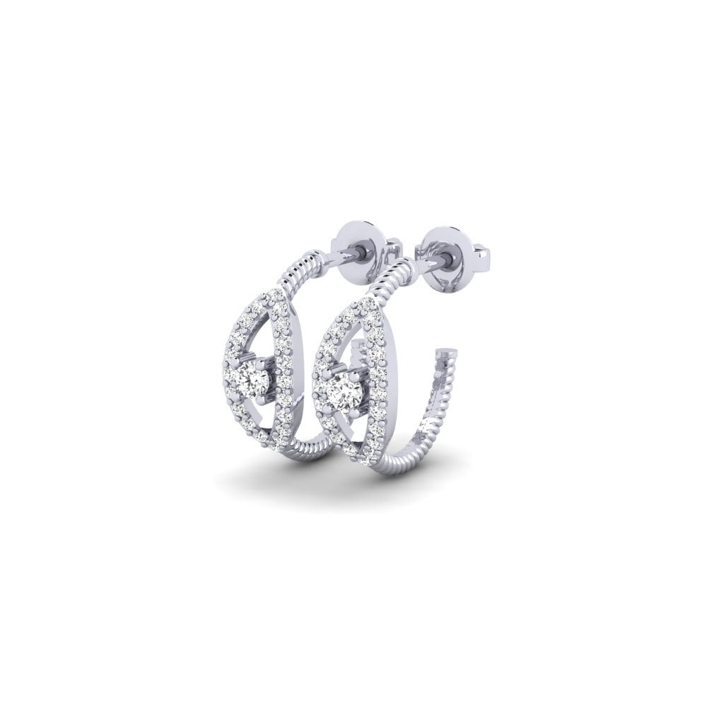 White Silver Women's Earring Matsuge