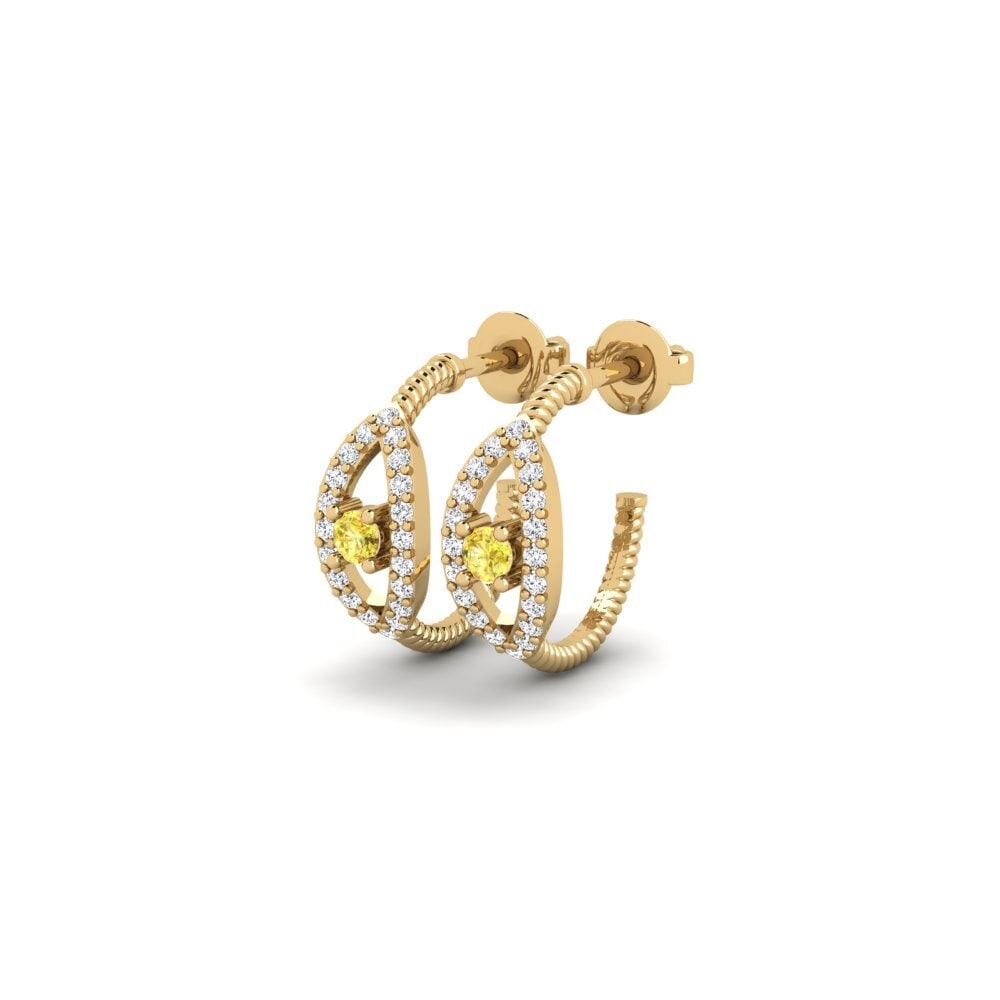 Yellow Sapphire Women's Earring Matsuge