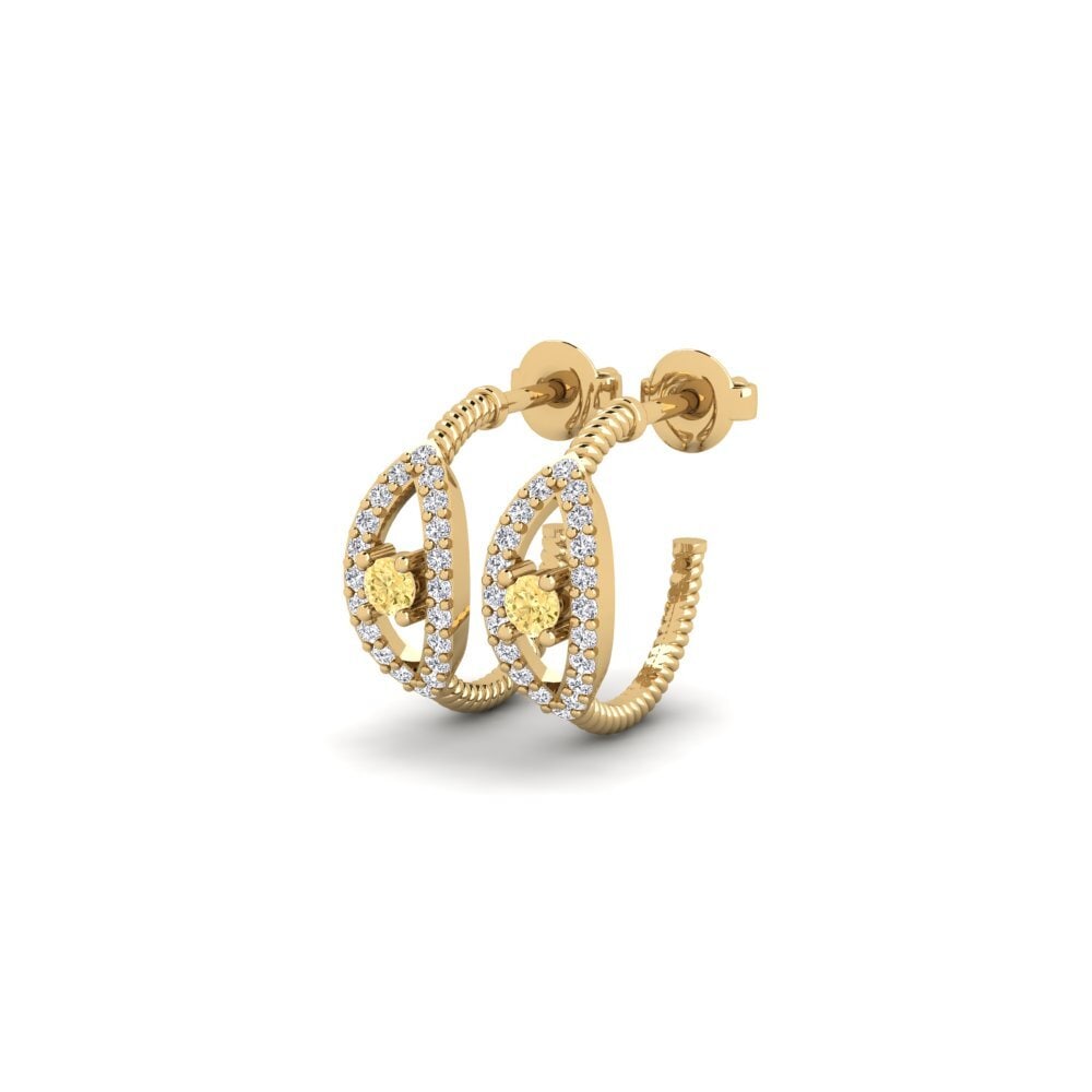 Yellow Diamond Women's Earring Matsuge