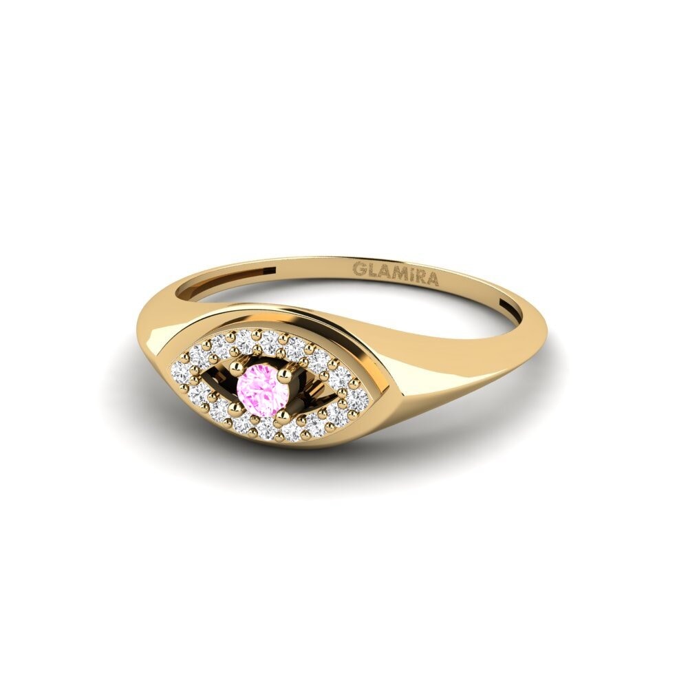 Zafiro Rosado Anillo Pestanya