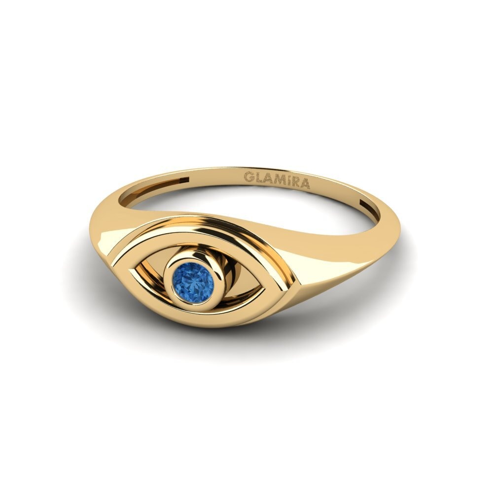 Circonita Azul Oscuro Anillo Pilkon