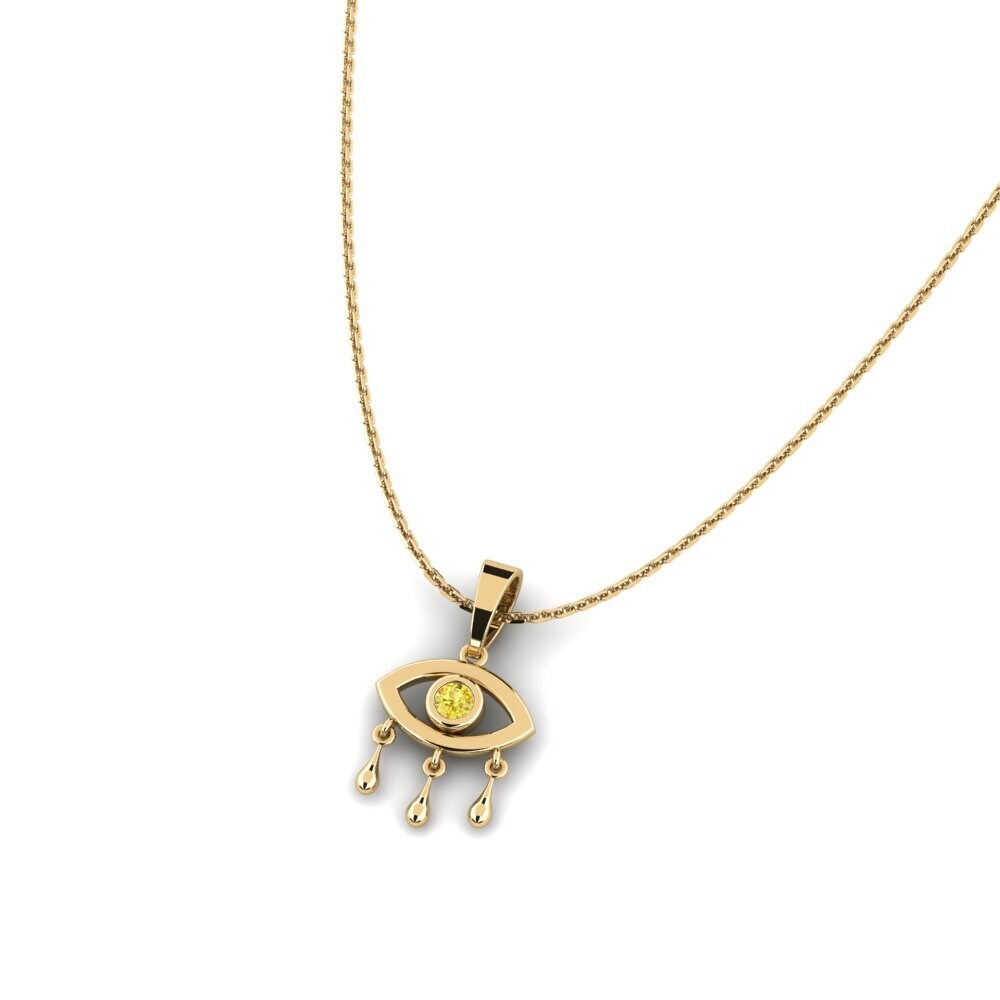 Yellow Sapphire Women's Pendant Prastuti