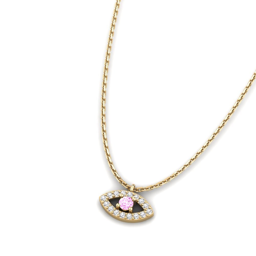 Zafiro Rosado Collar de Mujer Trepalnic