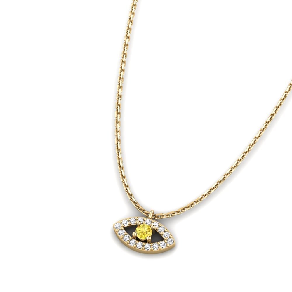 Yellow Sapphire Women's Necklace Trepalnic
